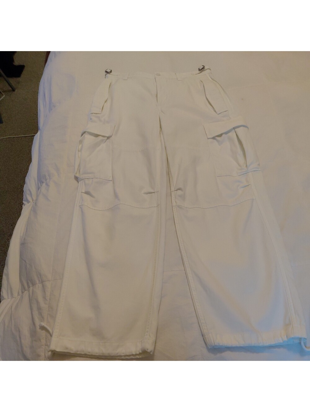 TNA Women's White Solid flat Front Pants Zip Closure Pockets Size 6 EUC #1008